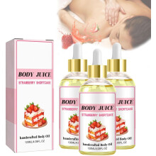 Strawberry Scented Body Oil Set 3 Pack for Women, Deep Hydration NonGreasy Formula 120ml Each