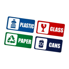 8Pcs Recycling Sticker Set Waterproof PVC-Garbage sorting stic