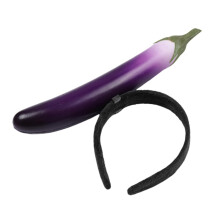 Adorable Cartoon Eggplant Headband for Party, Funny Vegetable Costume Hair Hoop for Boys and Girls