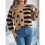 Women'S Striped Drop Shoulder Sweater Oversized Crew Neck Knit Sweaters Pullover Top Khaki S 7