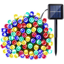 1-pack solcellslampor för jul, 12 meter, 100 LED-lampor, vattentät, 8 lägen