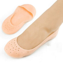 Moisturizing Gel Socks for Dry Cracked Heels, Reusable Silicone Foot Care Socks, Soft Pink Heel Hydration