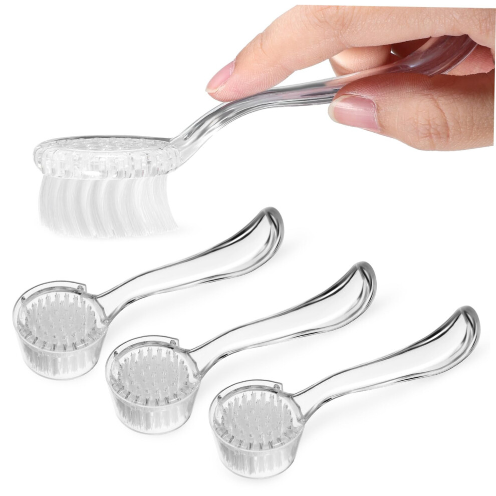 3pcs Nail Cleaning Brush Set with Covers, Ergonomic Grip for Fingernail and Toenail Scrub