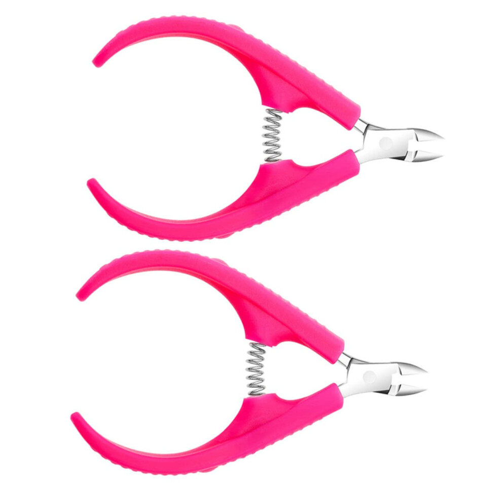 2Pcs Professional Stainless Steel Cuticle Nipper Trimmer with Ergonomic NonSlip Handle for Manicure and Nail Care