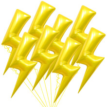 8 Pcs Gold Lightning Bolt Balloons, Large Foil Party Decorations for Birthday, Wedding and Baby Shower
