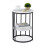 Round Marble Look Side Table with 2 Levels 1