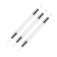 3pcs Double Ended Nail Art Silicone Pen Set for Manicure Decor with Soft Dual Tips