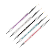 5pcs Dual Ended Nail Art Brush Pen Set with Precise Control Tips for Professional Use