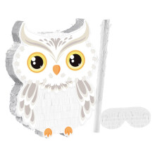 Owl Pinata for Birthday Party with Stick and Blindfold, Vibrant Animal Design, Fun Interactive Game