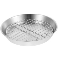 3Sets Stainless Steel Baking Pan for Baking with Draining Rack Silver