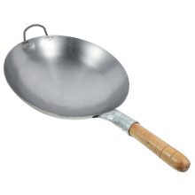 Stainless Steel Thick Iron Wok for Cooking 1Pcs Practical Cooking Pan Grey