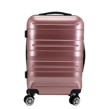 28 Inch Rose Gold Hardside Suitcase with 360 Spinner Wheels, Lightweight Checked Luggage with Secure Lock