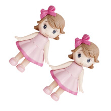 Girl Cake Topper Set of 2 Little Girl Figurines for Birthday Cake Decoration and Home Decor