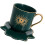 Ceramic Coffee Mug and Saucer Set Turkish Evils Eye-Green 1