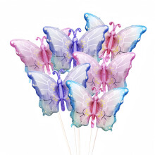 6Pcs Gradient Butterfly Balloons Set for Birthday Party Wedding Baby Shower Fairy Garden Decor