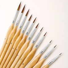 11 Pcs Miniature Paint Brush Set with Ultra Fine Tip Precision and Ergonomic Triangular Handle for Acrylic and Model Painting