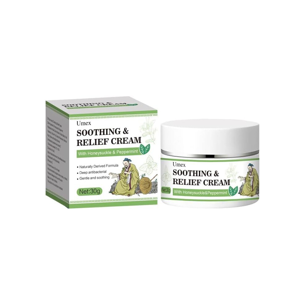 Cream Cooling Relief For Sensitive Skin With Peppermint And Honeysuckle Â Fast Absorbing Herbal Soothing Formula 30G