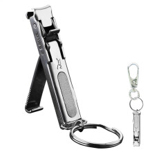 Folding Nail Clippers Stainless Steel Wide Jaw for Thick Nails with Builtin Trimmer and Safety Lock