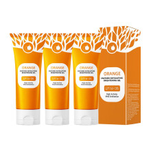 Natural Orange Face Exfoliating Gel and Body Scrub Gel 3PCS 100g Deep Cleansing Hydrating Formula