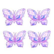 Butterfly Balloons Purple Foil 26In Pack of 4, SelfSealing Reusable Design for Birthday Party Decor