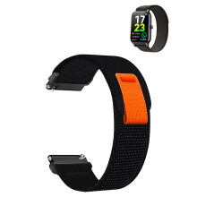 FastDrying Nylon Sport Watch Strap for Soudorv P97 Smartwatch 18mm, Breathable Adjustable Band Black
