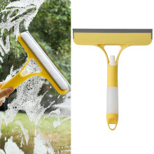 3 in 1 Window Cleaning Tool with Detachable Spray Bottle, Streak Window Squeegee for Car and Home (Yellow)