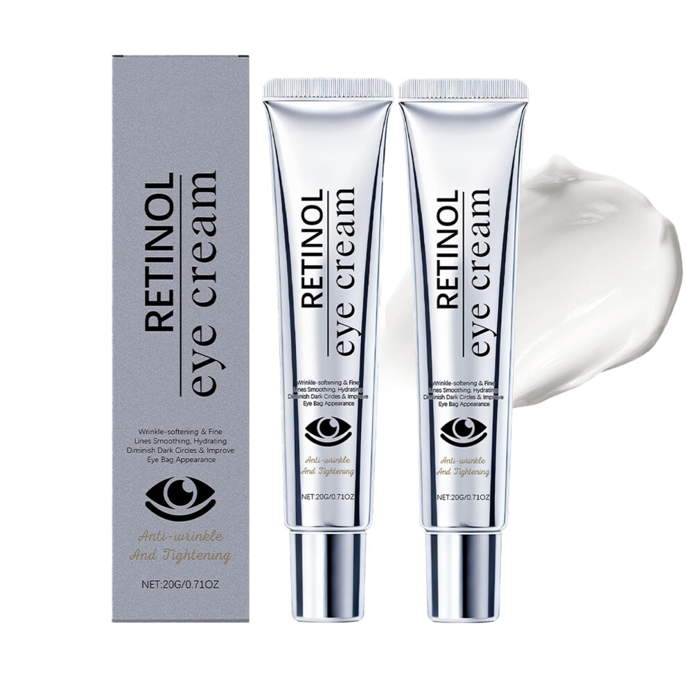 Cream/Dark Retinol Eye For Circles And Wrinkles, Antiaging Hydrating Formula, Firms And Brightens, 0.71 Oz (2Pcs)