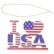 2Pièces Plaques Décoratives En Bois Usa Multicolores