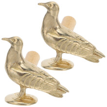2Pcs Golden Brass Bird Shape Drawer Handles for Wardrobes