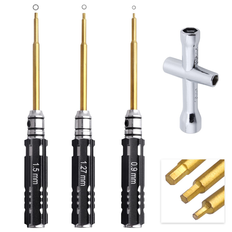 Rc Hex Wrench Set 0.9Mm 1.27Mm 1.5Mm For Axial Scx24 1/24 Car Quick Repairs Rust Resistant 9073542226543