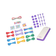 Uitgebreide armbandmaakset inclusief weefgereedschap,-Paars