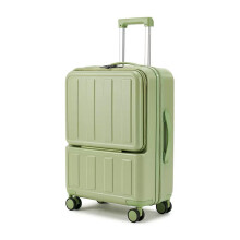 24 Inch Aluminum Frame Spinner Wheel Luggage, Lightweight Hard Shell Suitcase with Combination Lock, Green