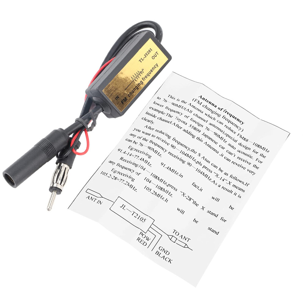 Fm Band Expander Japanese Car Radio Adapter 76Â90Mhz To 88Â108Mhz Easy Plug Installation Improved Signal Black 9073542228844