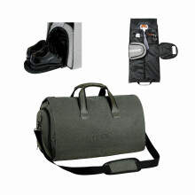 Travel Duffel Bag with Side Shoe Compartment, Convertible Garment Duffel for Men and Women Black