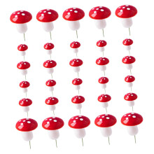 30pcs Mushroom Cake Toppers Foam Cupcake Picks Whimsical Dessert Decoration for Woodland Party
