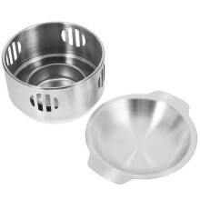Stockpot Cooking Pot with Stove for Household Food 2Sets Silver Stainless Steel