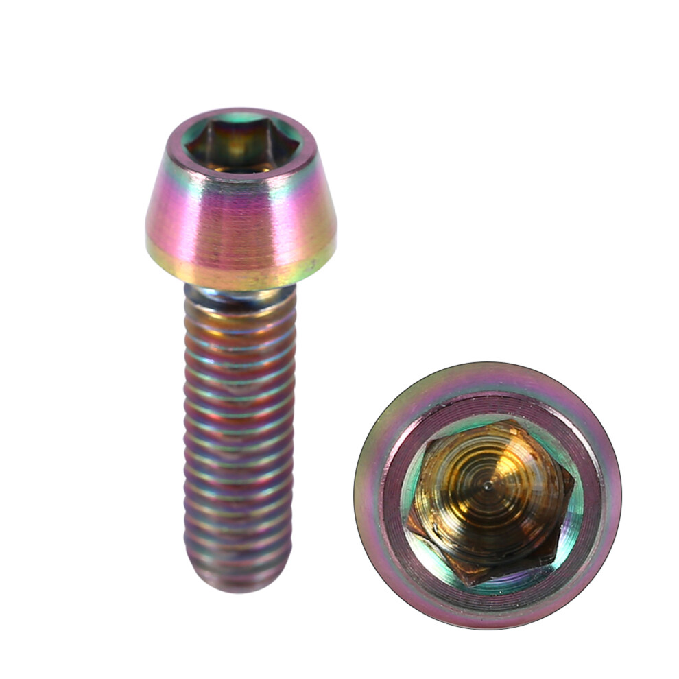 Cycling Titanium Alloy Head Bolt M6x20 With Washer - Tapered Colourful 7891393825362