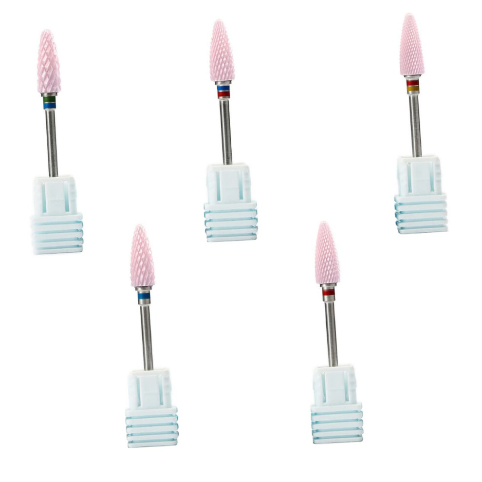 5Pcs Nail Drill Bits Set for Gel Removal, Fine Abrasion Finish, Durable Sanding Tools for Manicure and Pedicure