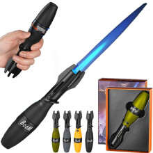 Windproof Blue Flame Torch Lighter, Adjustable Jet Flame, Safety Lock, Fidget Design, Refillable Butane for BBQ Camping Outdoor (Black)