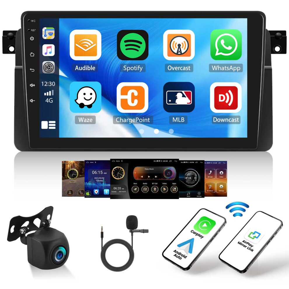 Android Car Stereo For Bmw E46 3 Series 1999Â2005, 9 Inch Touchscreen Carplay Android Auto, Gps Bluetooth Backup Camera 9330225567608
