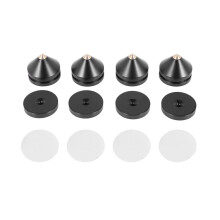 HiFi Speaker Isolation Feet and Spikes Black Set for Turntable Vibration Reduction and Enhanced Sound Clarity