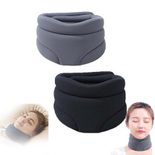 Adjustable Cervical Neck Brace with 360 Ergonomic Support, Memory Foam Padding and Breathable Cover (Black Grey, One Size)