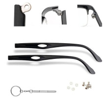 TR90 Eyeglass Temple Replacement with 3in1 Precision Screwdriver, Flexible Arms for Quick Glasses