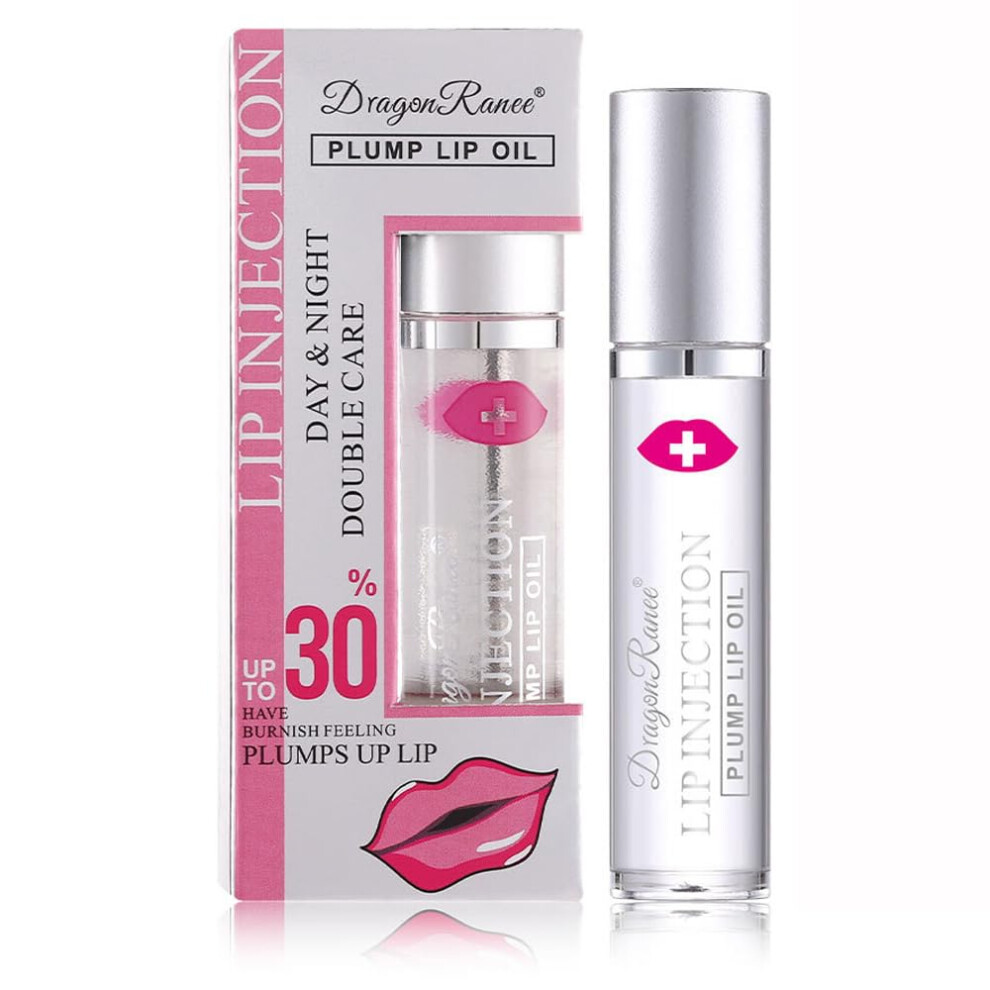 Natural Ginger Lip Plumper Oil Roll On, Hydrating Gloss for Fuller Lips with Deep Moisture 6.3ml