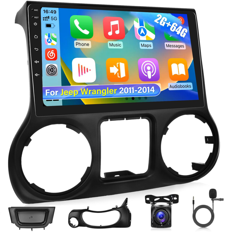 Android 13 Car Stereo For Jeep Wrangler 2011Â2014, 10.1ÂInch Touchscreen Radio With Wireless Carplay, Android Auto, Gps, Ahd Camera, 2+64G 9330225568254