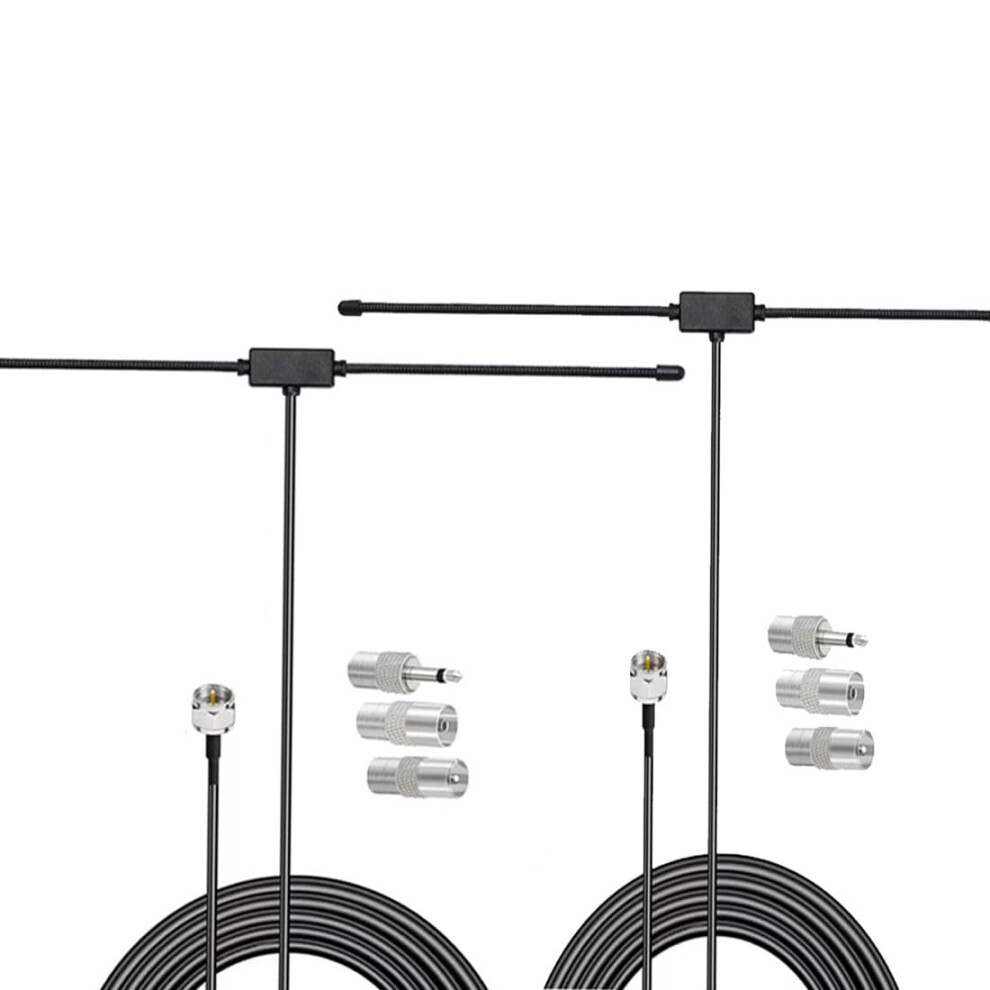 Fm Dipole Antenna 2 Pack, 75 Ohm Indoor Fm Radio Antenna With 16Ft Cable, Enhanced Fm Reception For Home Stereo Receiver And Av System 9073542230113