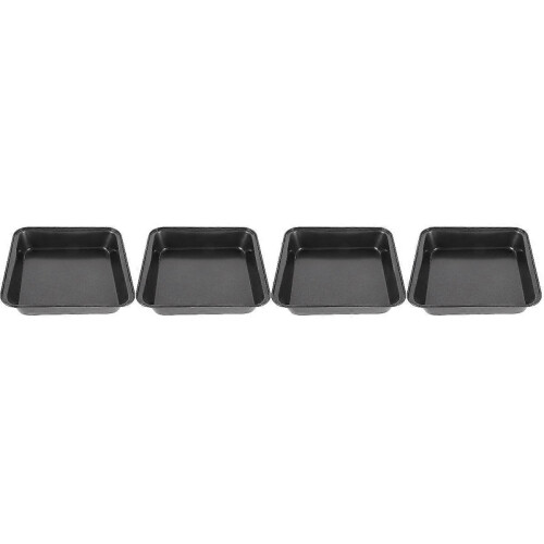 4Pcs Carbon Steel Pizza Baking Pan for Oven Black Nonstick Plate 1