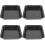 4Pcs Carbon Steel Pizza Baking Pan for Oven Black Nonstick Plate 4