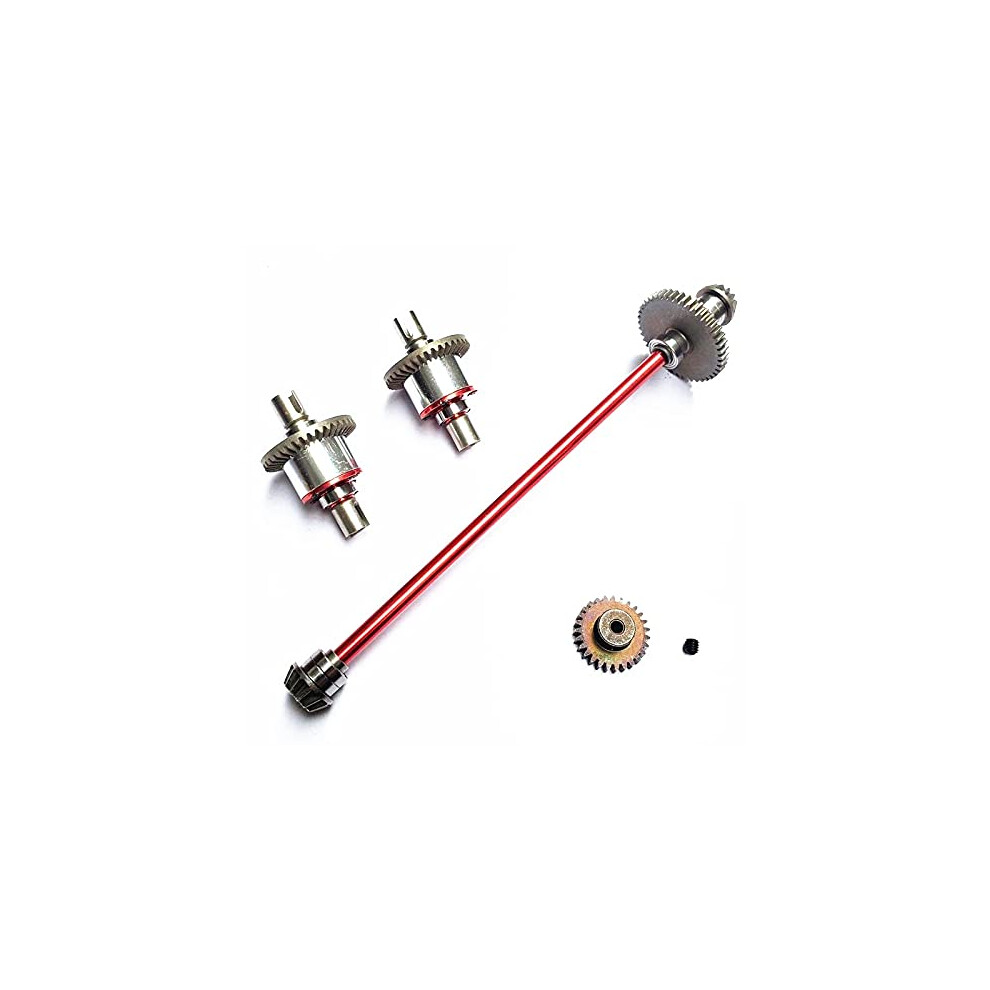 Metal Upgrade Parts Differential Gear And Central Drive Shaft Drivetrain Kit For Wltoys 144001 Red 9330225614418