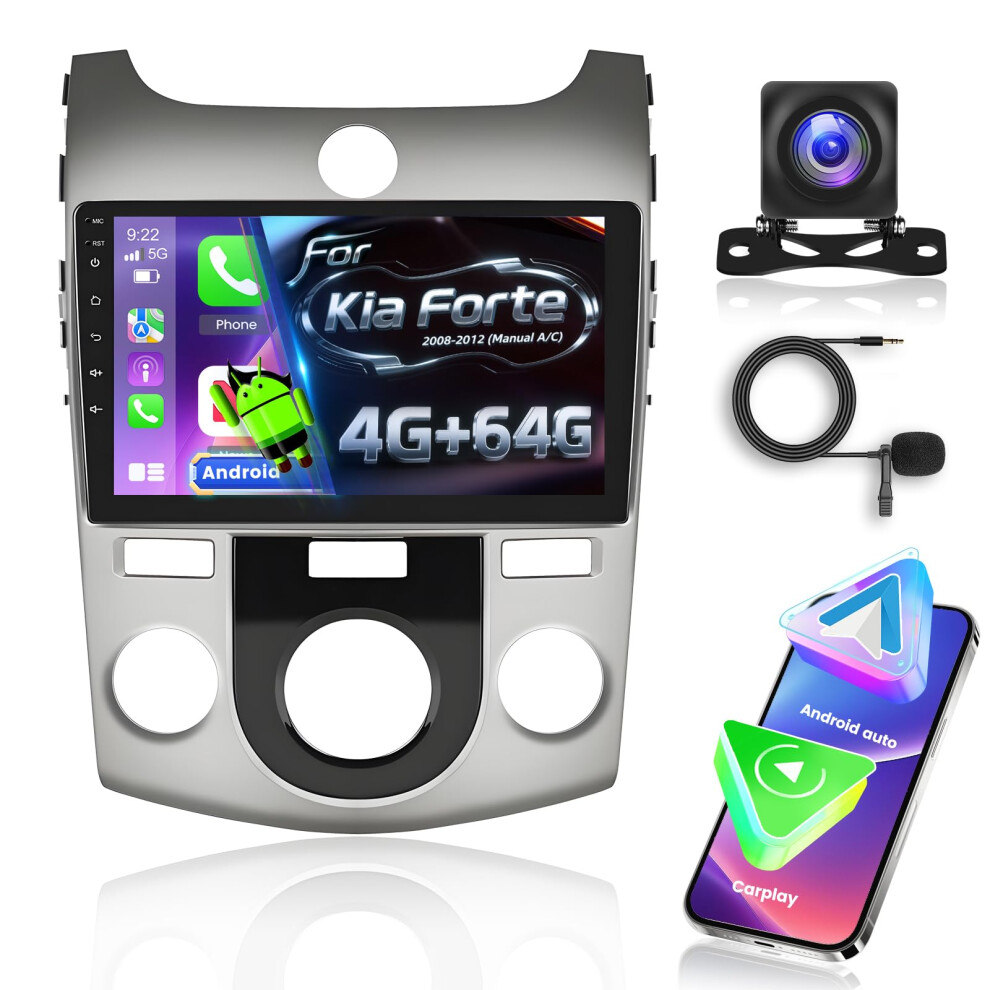 Android 13 Car Radio For Kia Forte 2008Â2012, 9' Touchscreen Stereo With Wireless Carplay, Android Auto, Dsp, Gps 9073542230489